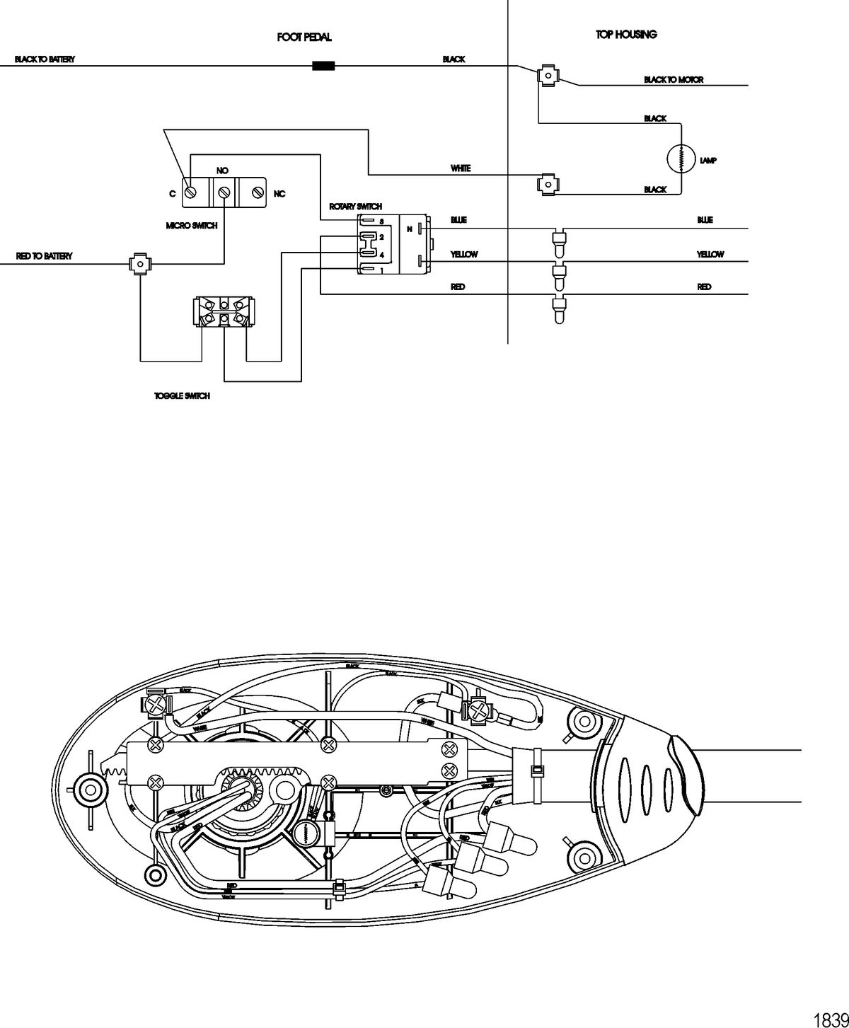 TROLLING MOTOR MOTORGUIDE FRESH WATER SERIES Wire Diagram(Model FW54FB)