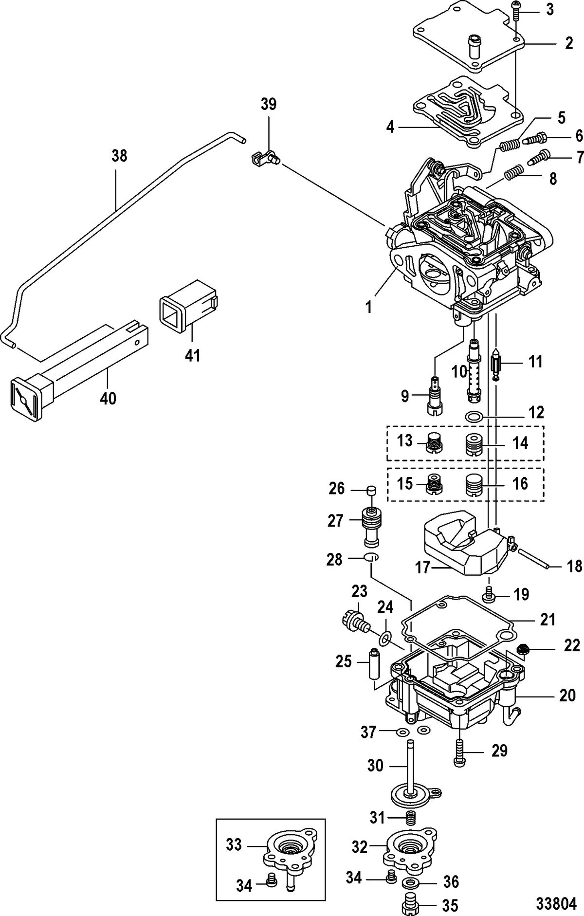 MERCURY/MARINER 15/20 CARBURETOR/2 CYLINDER/4-STROKE Carburetor