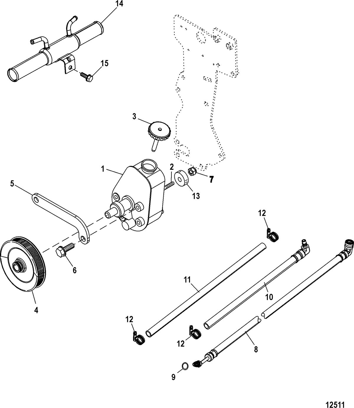 MERCRUISER 4.3L CARB ALPHA/BRAVO Power Steering Components