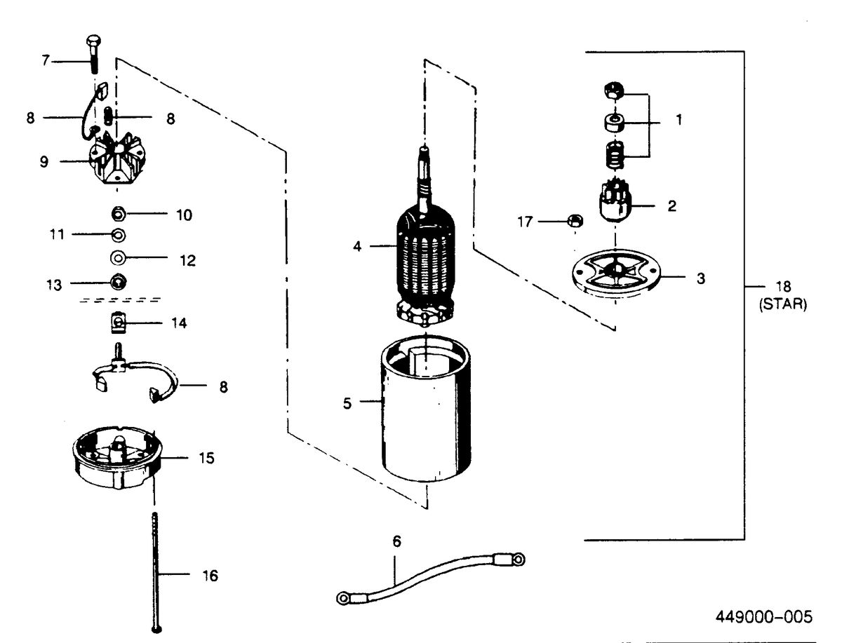 FORCE FORCE 1990 50 H.P. "A" MODELS ELECTRIC STARTER