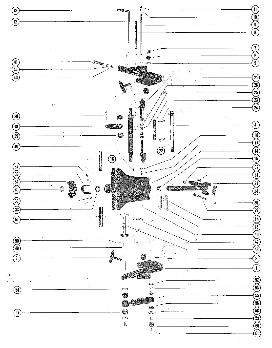 MERCURY MERC 1250 CLAMP AND SWIVEL BRACKET ASSEMBLY