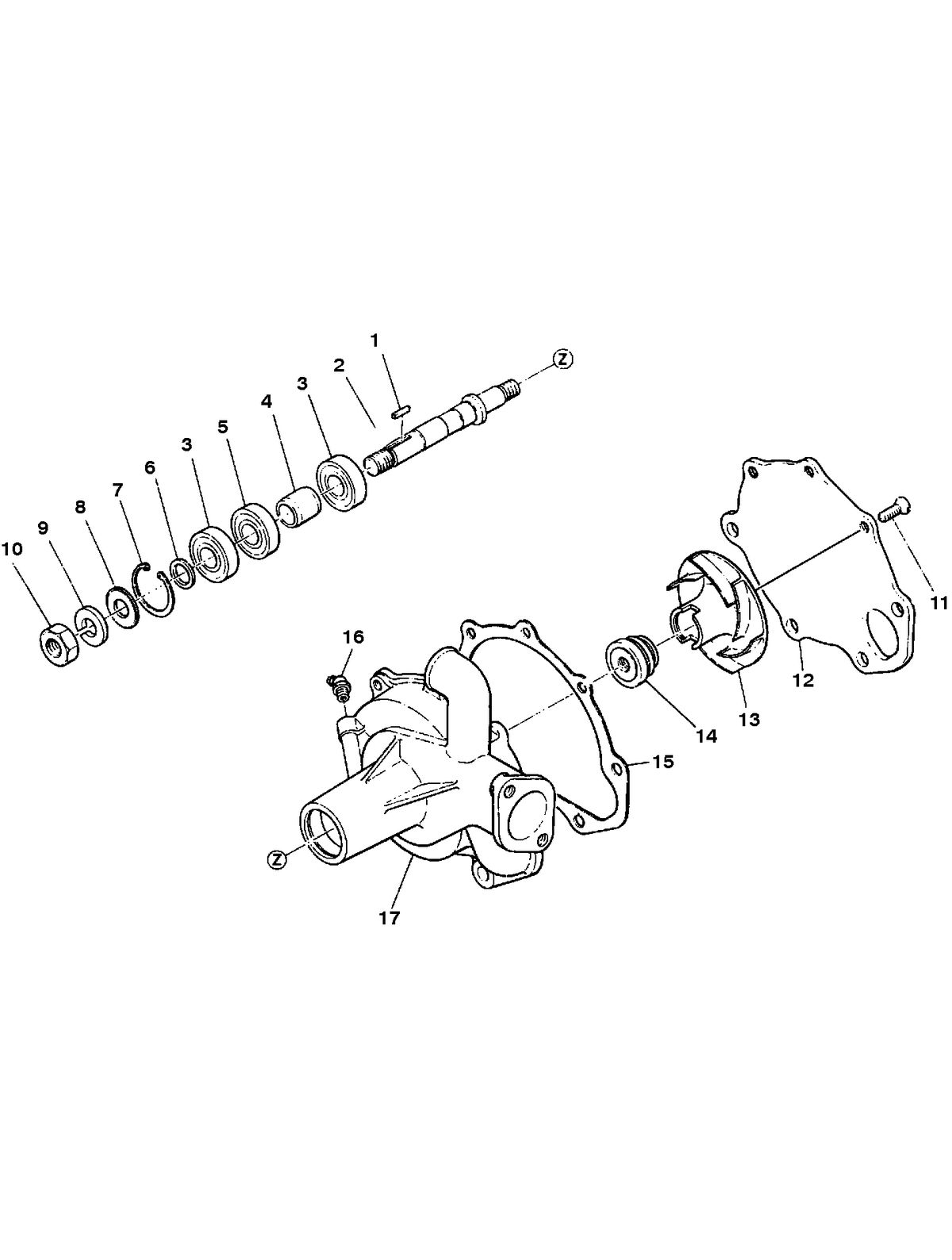 MERCRUISER HINO 175/220 PUMP ASSEMBLY - COOLANT (831001170)