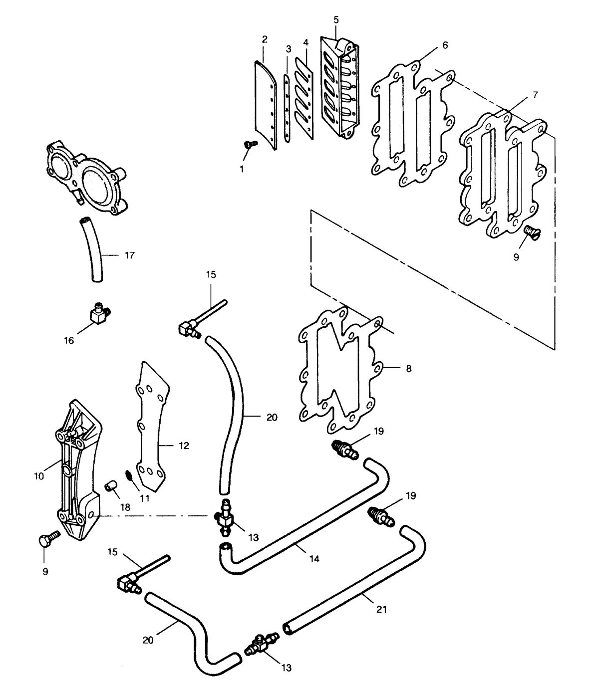 FORCE FORCE 120 H.P. "L" - DRIVE "B" MODELS REED PLATE AND RECIRCULATION SYSTEM