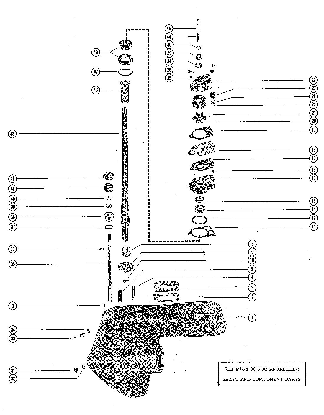 MERCURY MERC 400 GEAR HOUSING ASSEMBLY, COMPLETE (PAGE 1)
