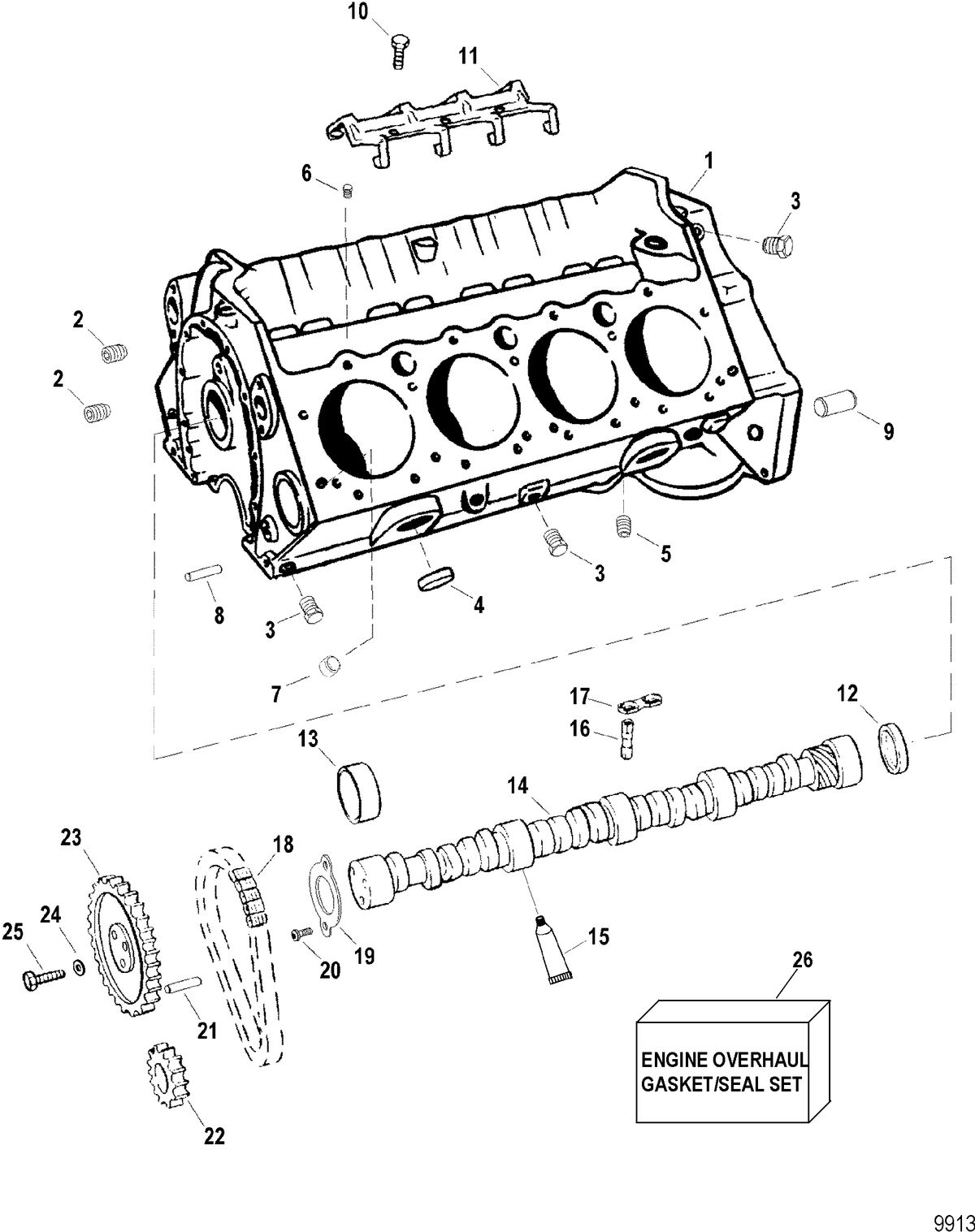 RACE STERNDRIVE 500 EFI Cylinder Block And Camshaft