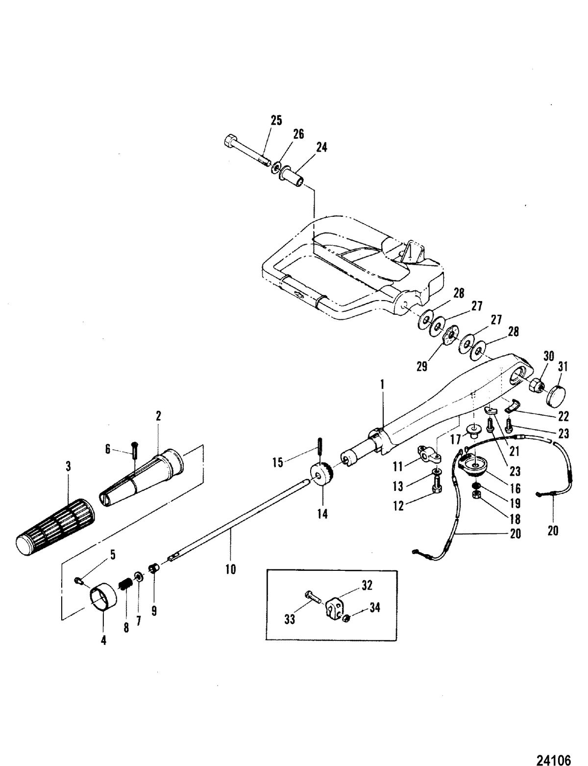 MARINER 40B HP STEERING HANDLE(MANUAL START MODEL)