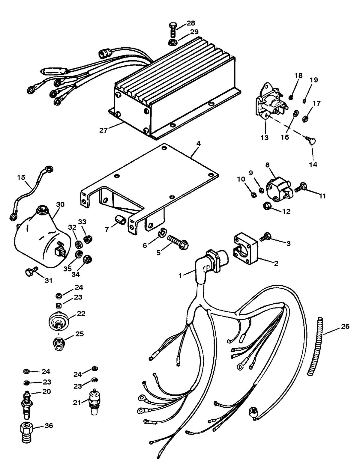 MERCRUISER 525 H.P. ENGINE WIRING & ELECTRICAL COMPONENTS (S/N: 0D456000 -  0D763831)
