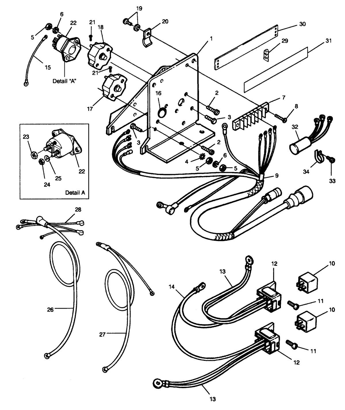 FORCE FORCE 120 H.P. "L" - DRIVE "B" MODELS TRIM PUMP BRACKET AND RELAYS