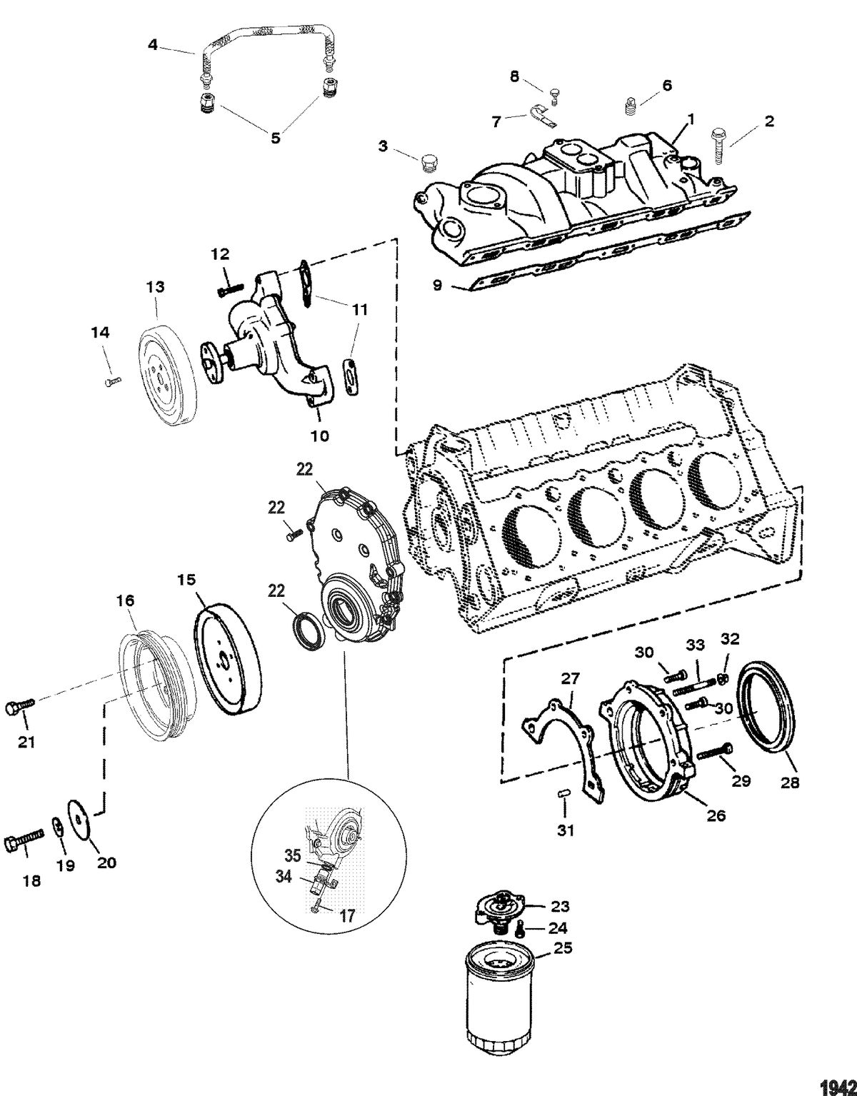 MERCRUISER 5.0L/5.7L ALPHA/BRAVO GEN+ Water Pump And Front Cover