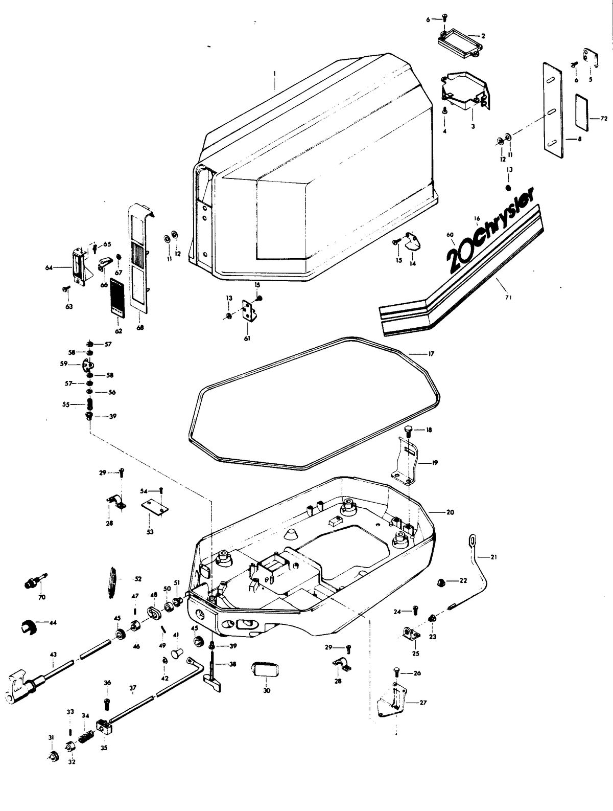 CHRYSLER PARTS BOOK ENGINE COVER AND SUPPORT PLATE (MANUAL START MODELS)