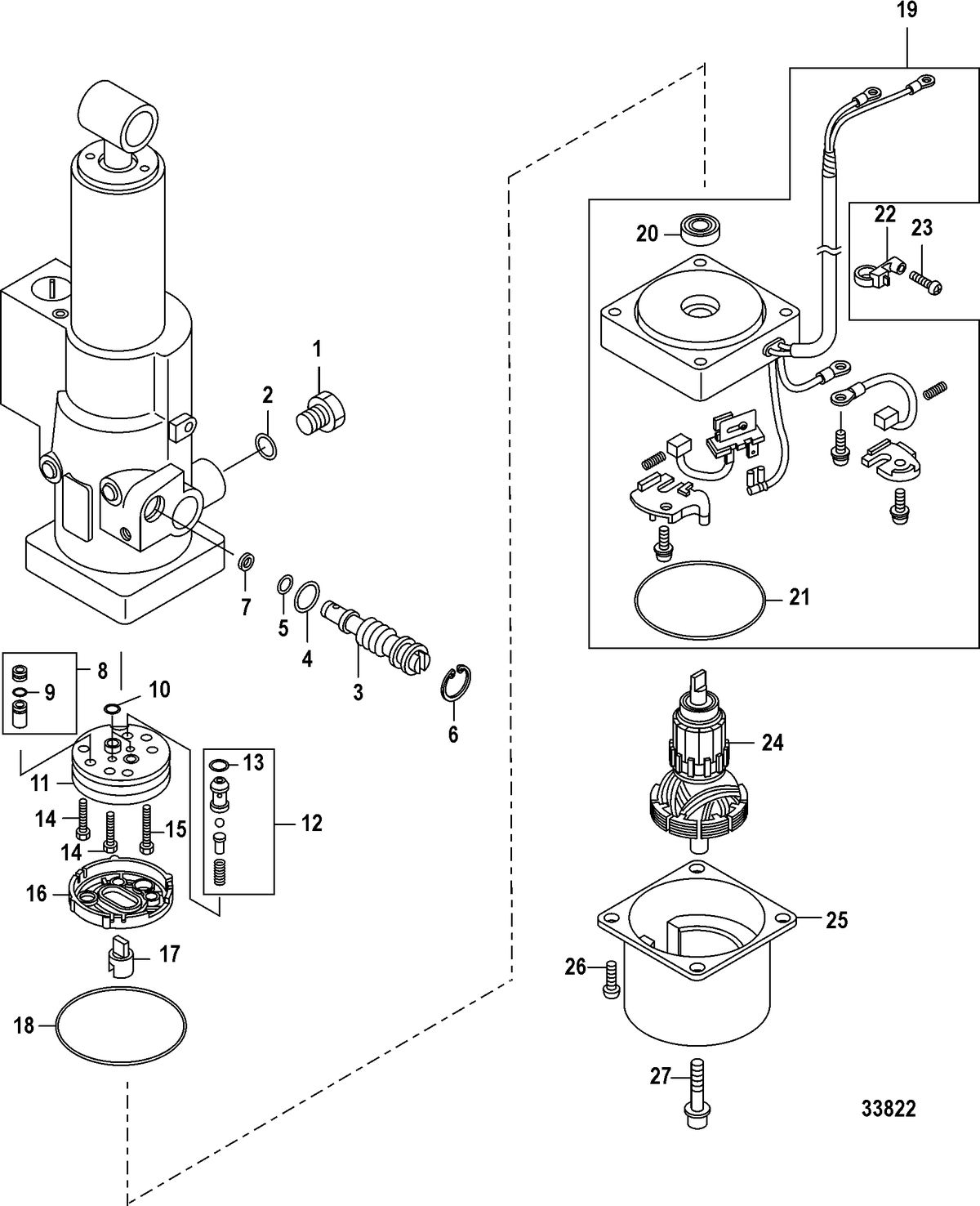 MERCURY/MARINER 15/20 CARBURETOR/2 CYLINDER/4-STROKE Power Tilt