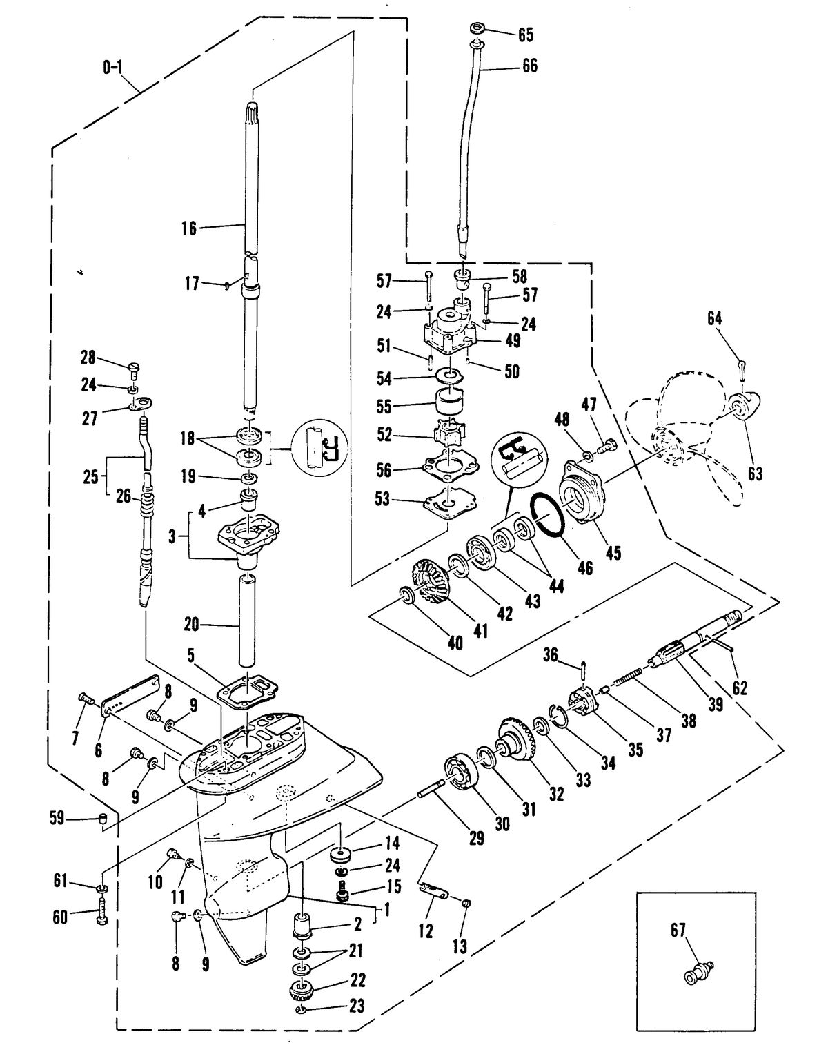 MARINER 15 H.P. W/MARATHON GEARHOUSING ASSEMBLY
