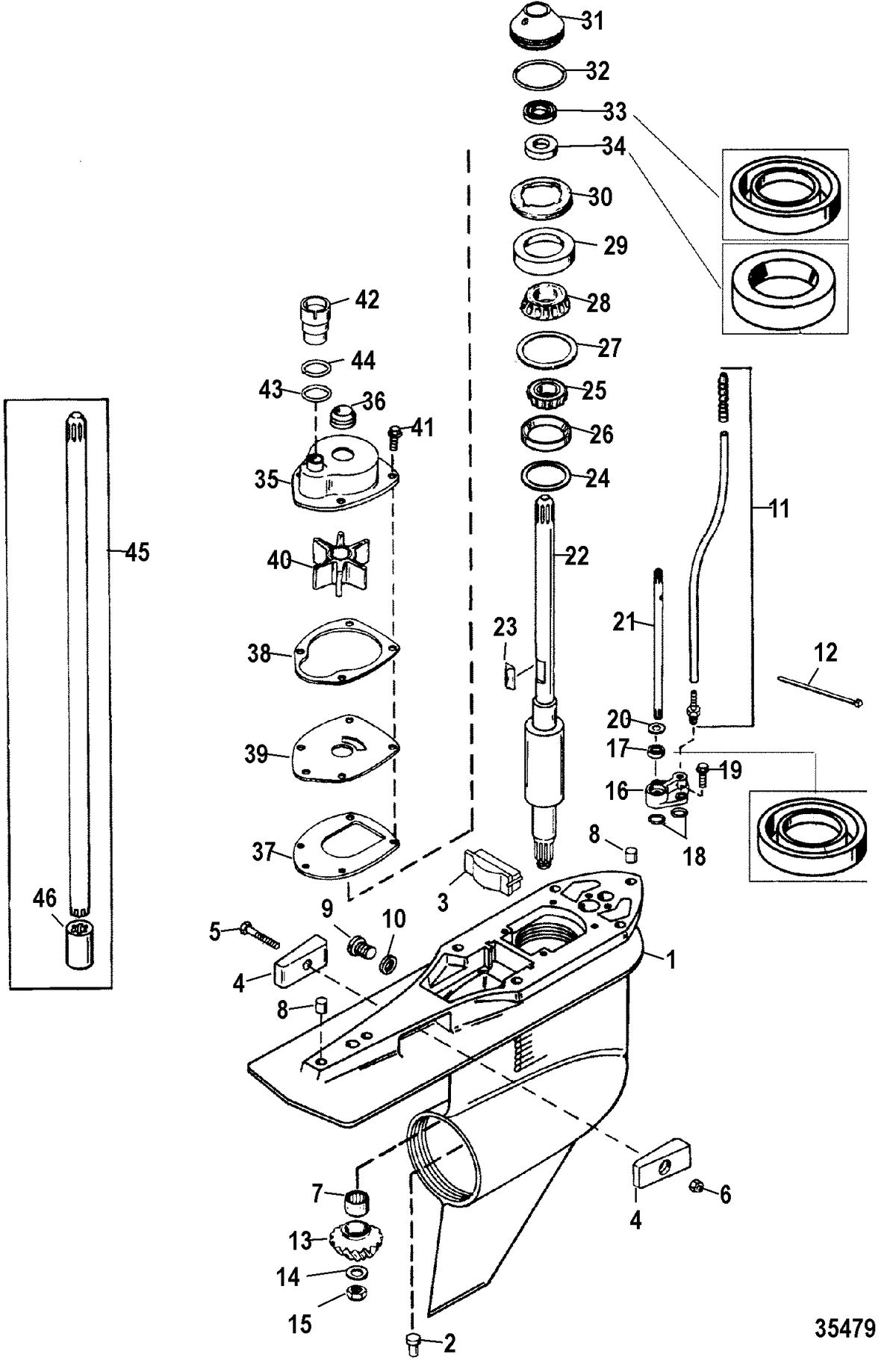 RACE OUTBOARD 300 PROMAX/SUPER MAGNUM (3.0L) Gear Housing, Driveshaft-Standard-TorqueMaster