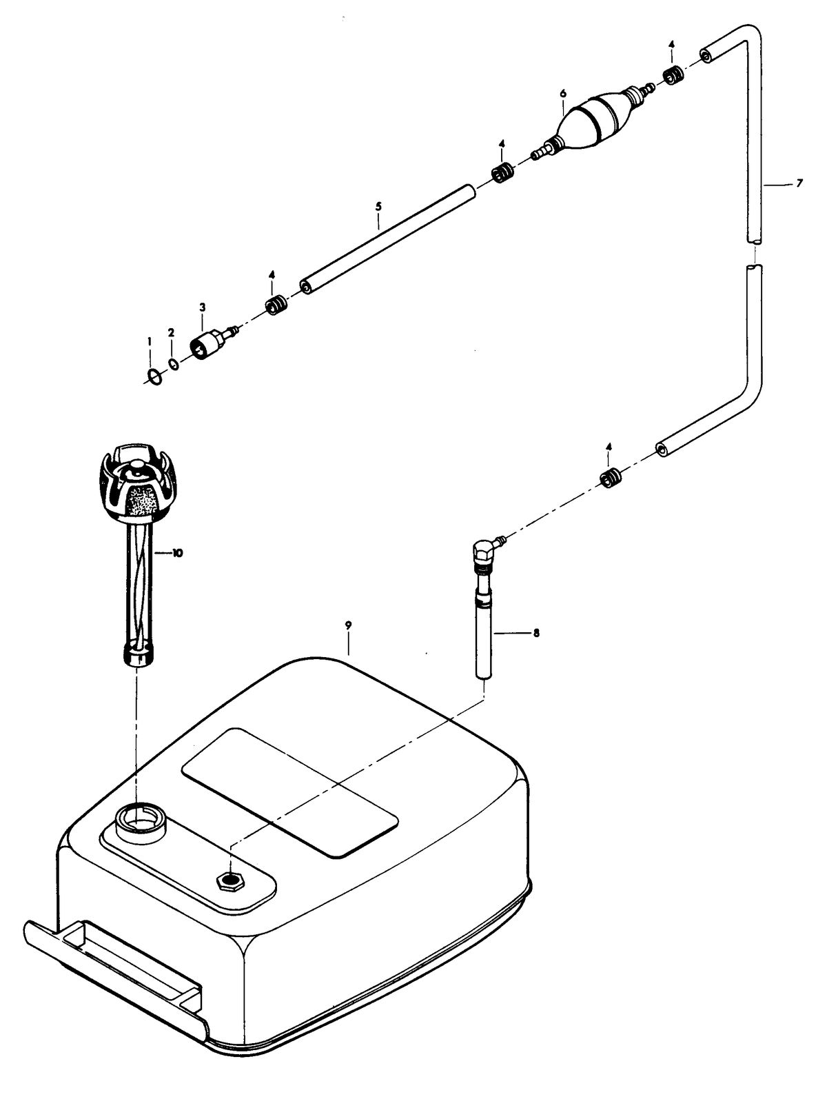 CHRYSLER 25 H.P. FUEL TANK AND LINE