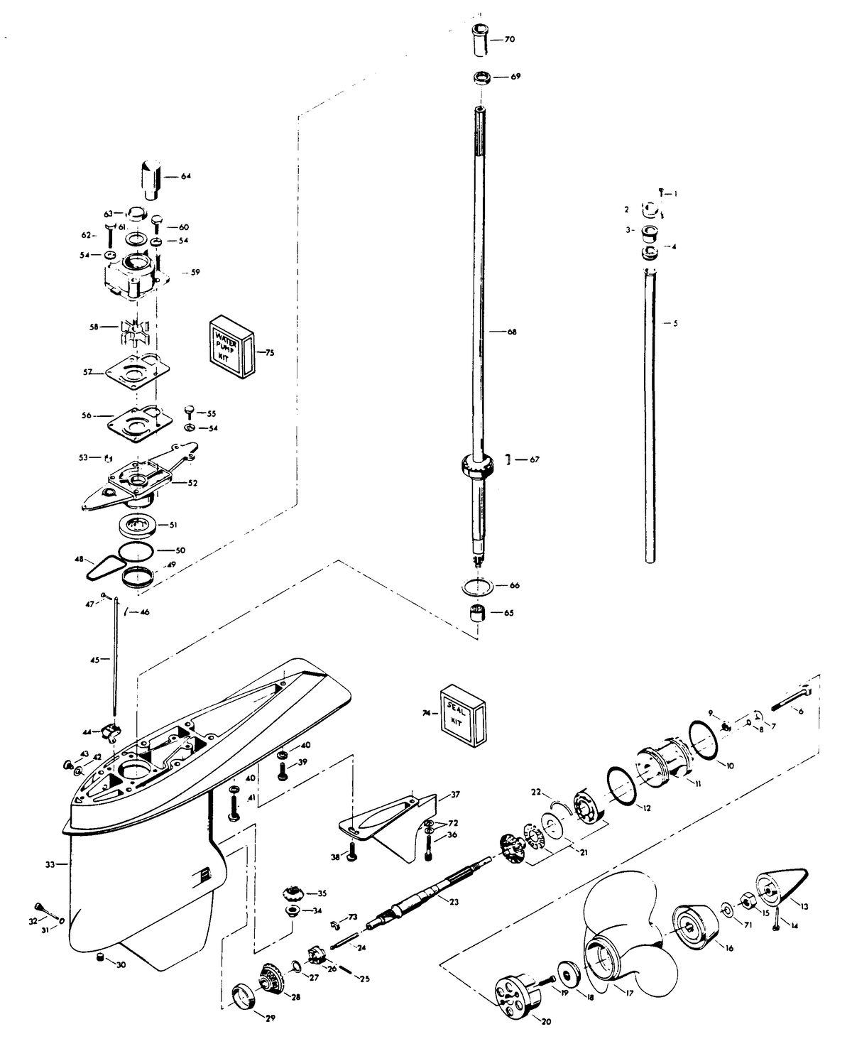 CHRYSLER 140 H.P. GEAR HOUSING