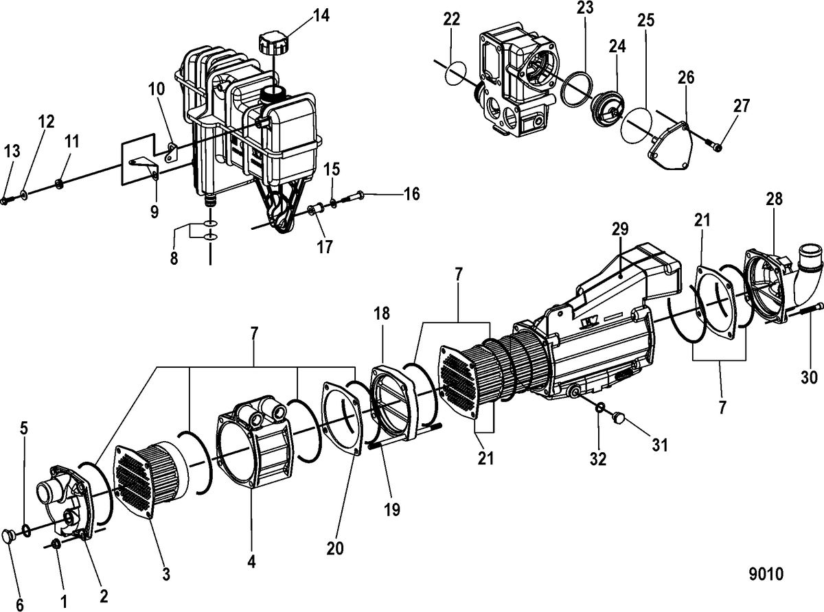 MERCRUISER CUMMINS/MERCRUISER DIESEL 2.8L-200/170 Heat Exchanger
