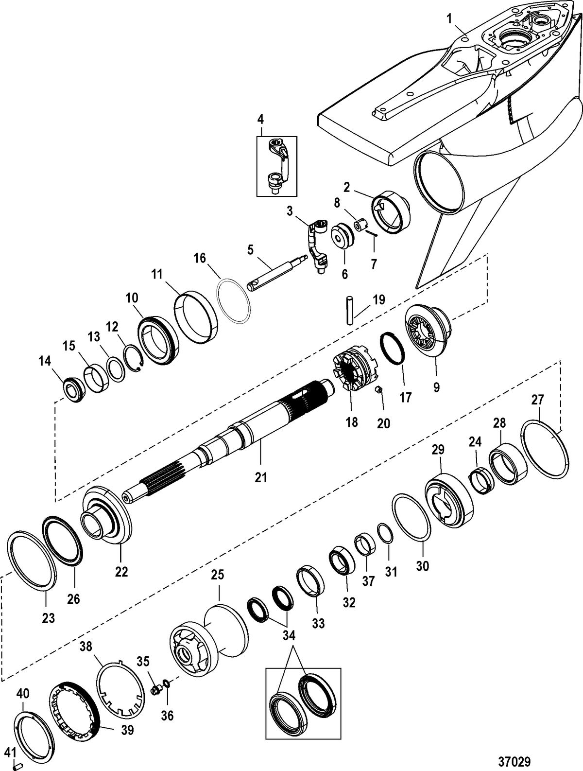 RACE OUTBOARD 350 VERADO Gear Housing, Propeller Shaft