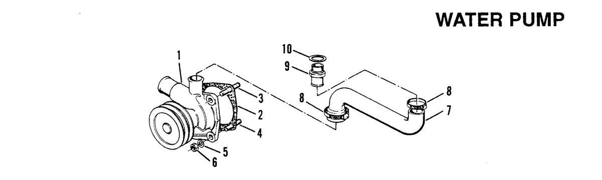 MERCRUISER D-254 TURBO ACDIESEL ENGINE STERN DRIVE/INBOARD WATER PUMP
