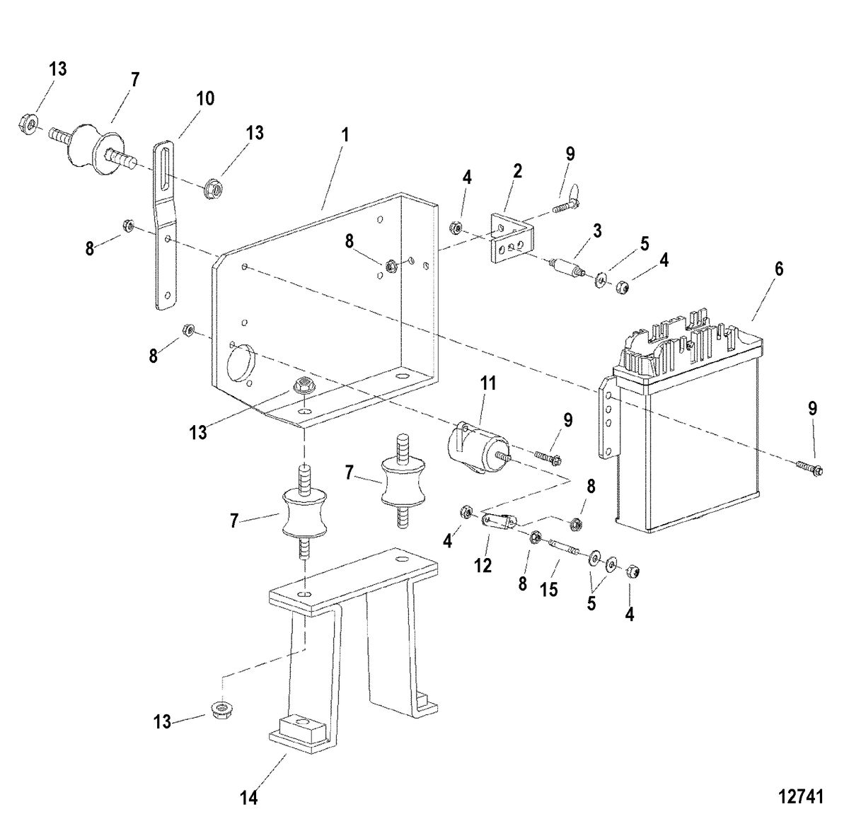 MERCRUISER D2.8L/165 D-TRONIC D4.2L/250 D-TRONIC DIESEL CONTROL UNIT AND BRACKET