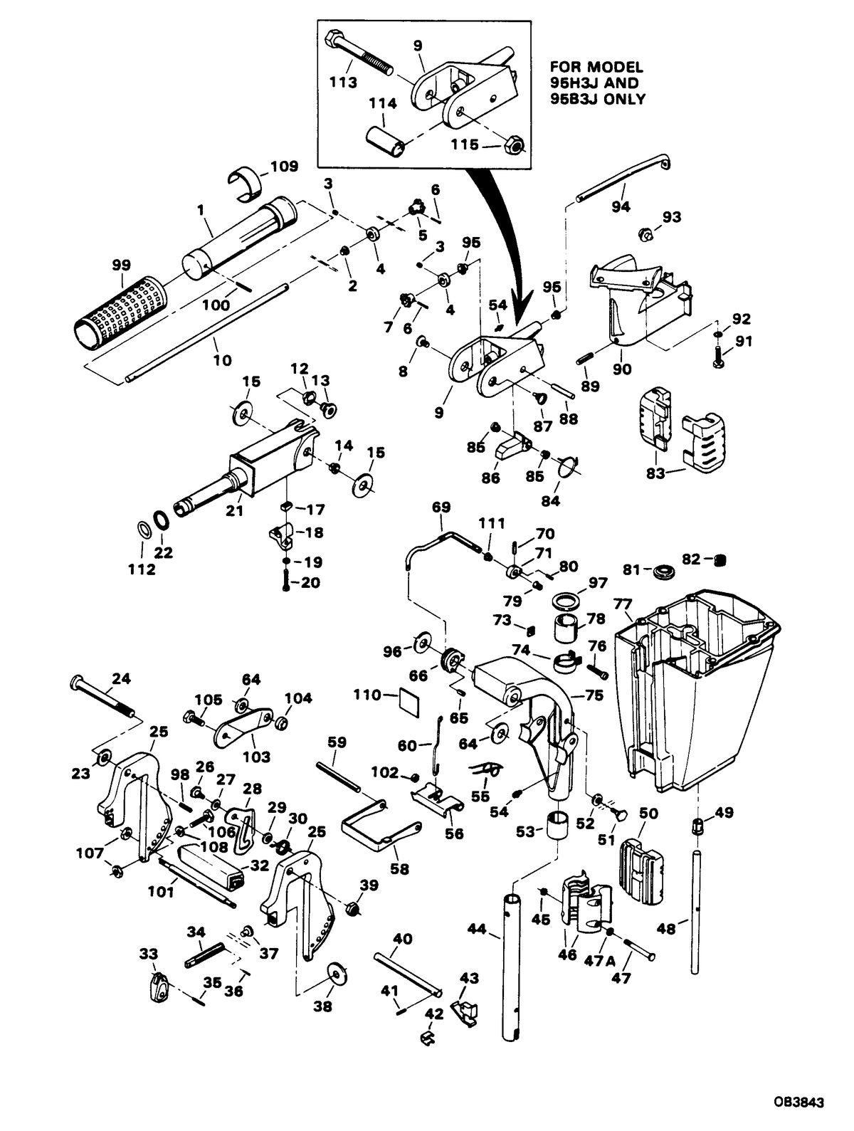 CHRYSLER 9.9 H.P. SAILOR MOTOR LEG
