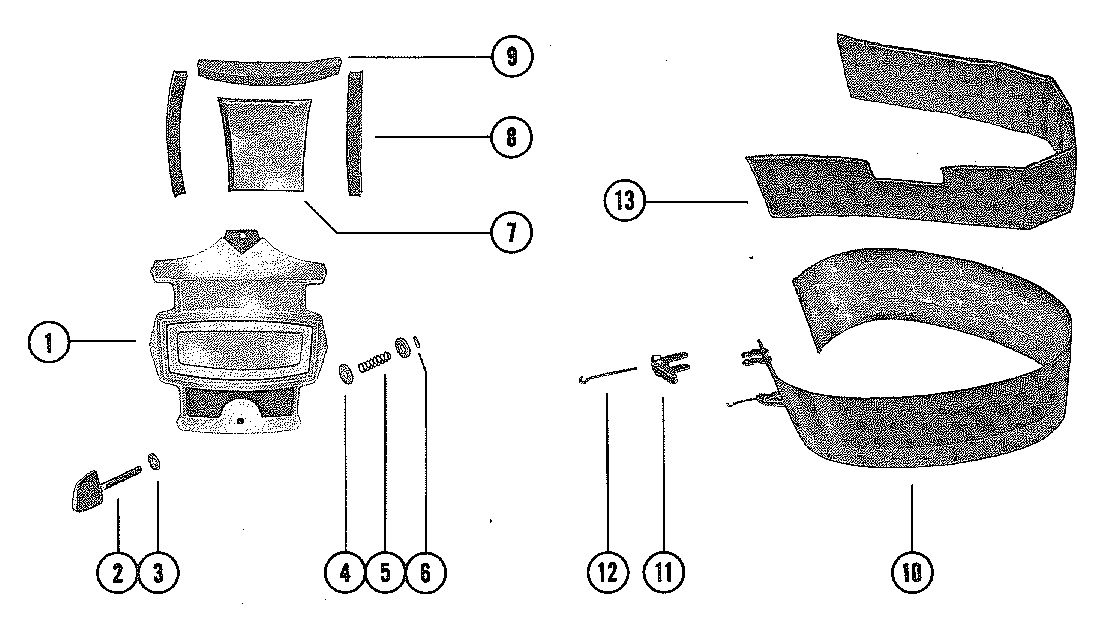 MERCURY MERC 50 COWLING AND FRONT COVER