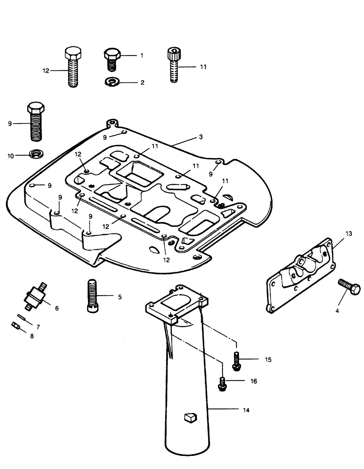 FORCE FORCE 1990 50 H.P. "A" MODELS SPACER PLATE