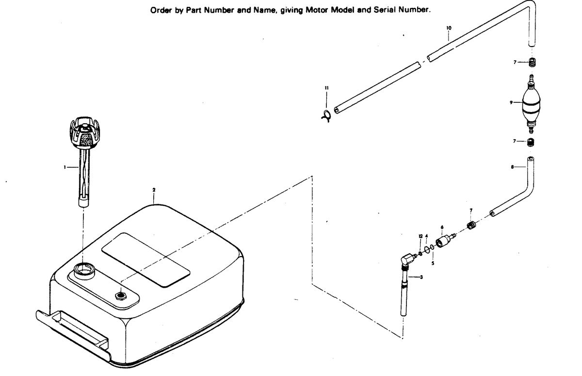 CHRYSLER 140 H.P. FUEL TANK AND LINE