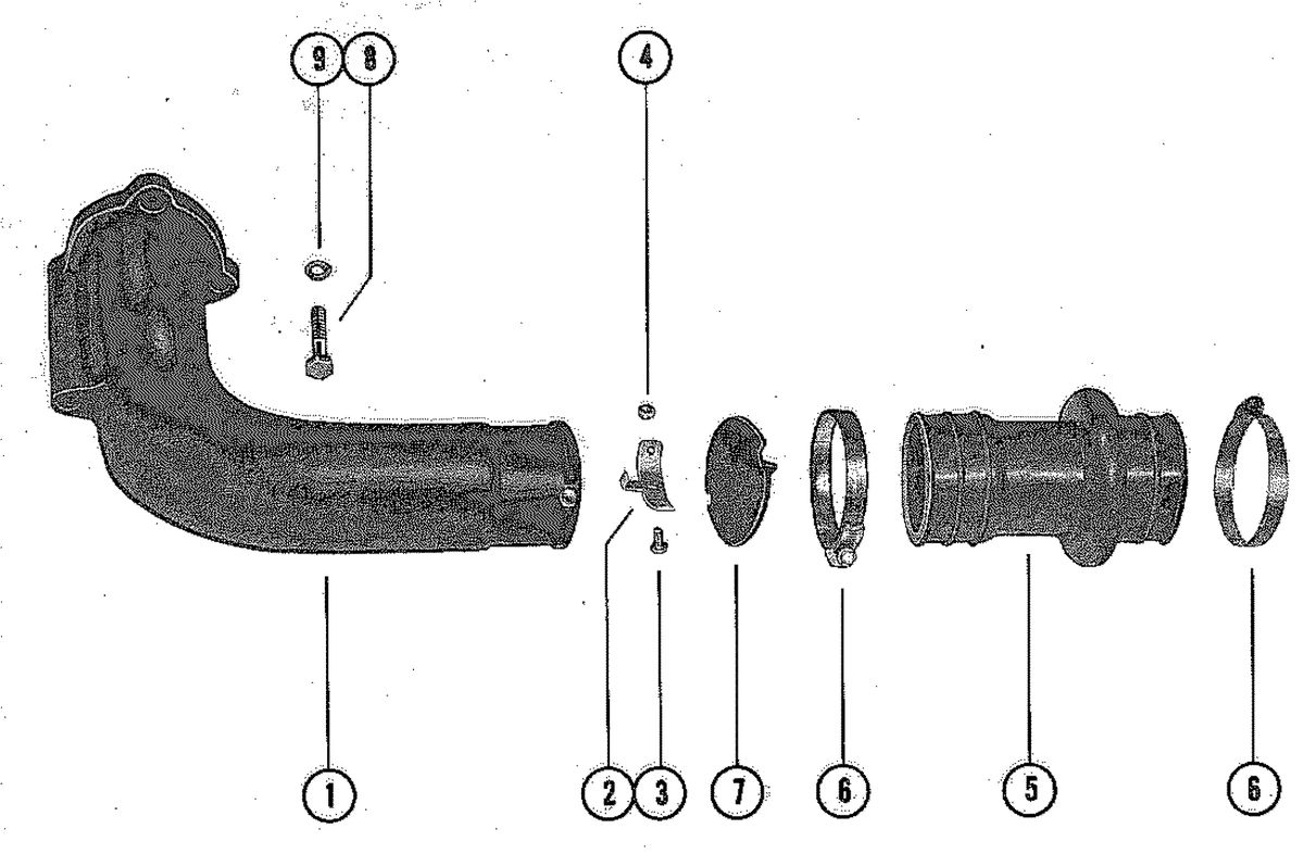 MERCRUISER 165 ENGINE EXHAUST ELBOW ASSEMBLY