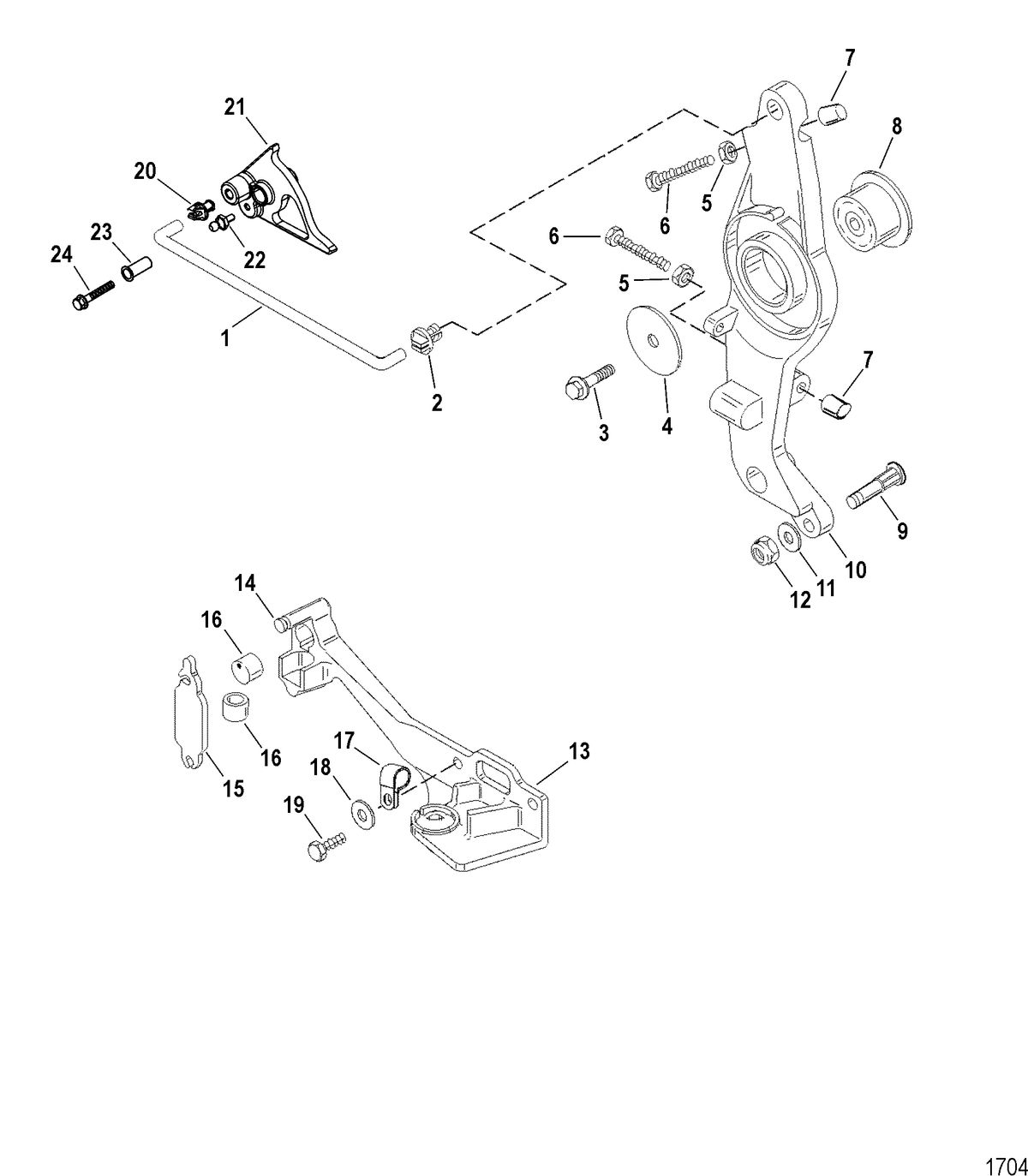 SPORTJET 250 DFI AND 250 DFI M2 JET DRIVE Throttle Lever And Throttle Cam Assembly
