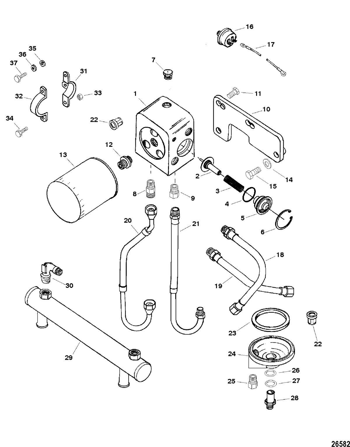 RACE STERNDRIVE 600 SC BOBTAIL Oil Cooler And Oil Filter