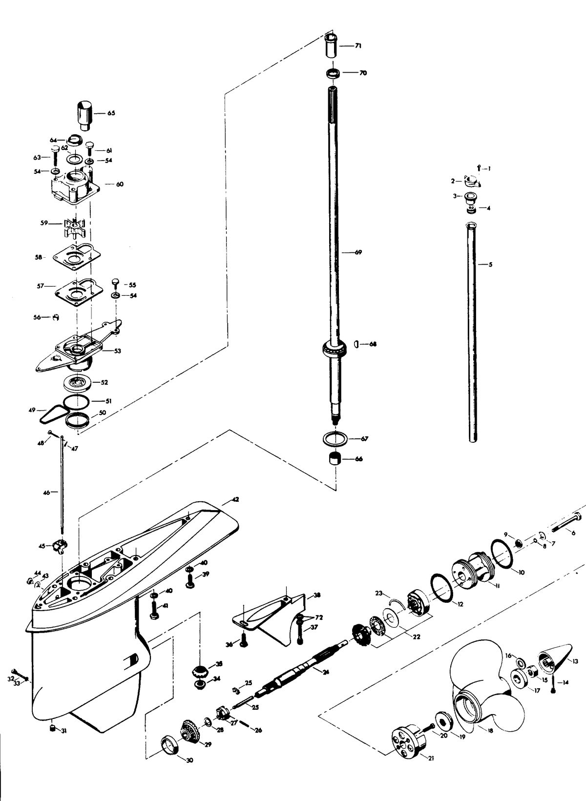 CHRYSLER 85 H.P. GEAR HOUSING