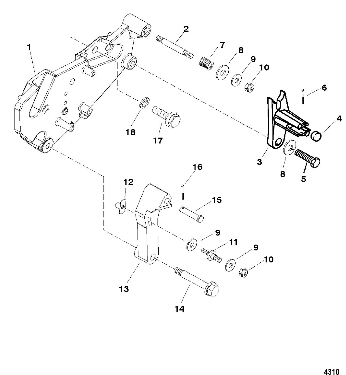 MERCRUISER D7.3L D-TRONIC BRAVO DIESEL Shift Bracket