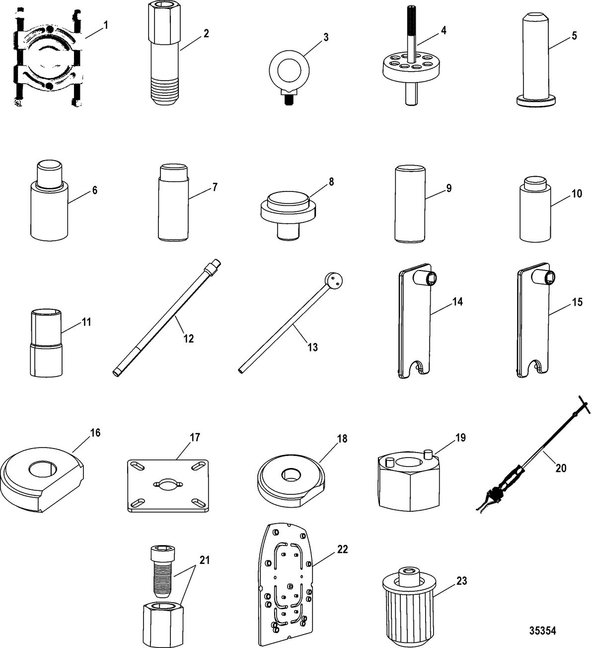RACE STERNDRIVE SSM/DRY SUMP DRIVES AND TRANSOMS Tool List(Dry Sump Six/NXT1 SSM Six - Transom)