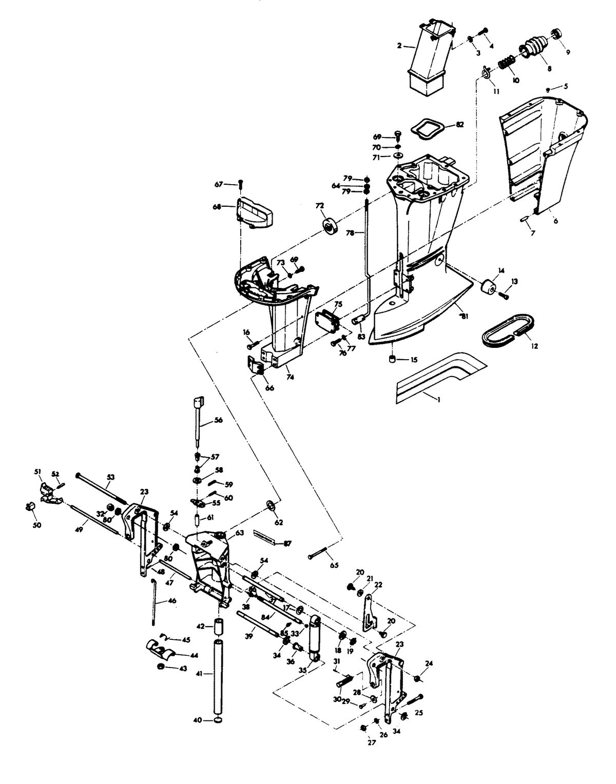 CHRYSLER 100 H.P. MOTOR LEG