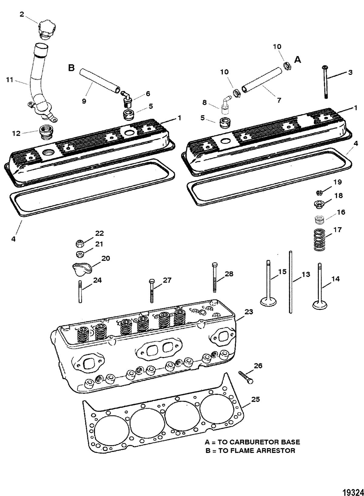 MERCRUISER 350 MAG MPI (GEN+)MIE Cylinder Head and Rocker Cover