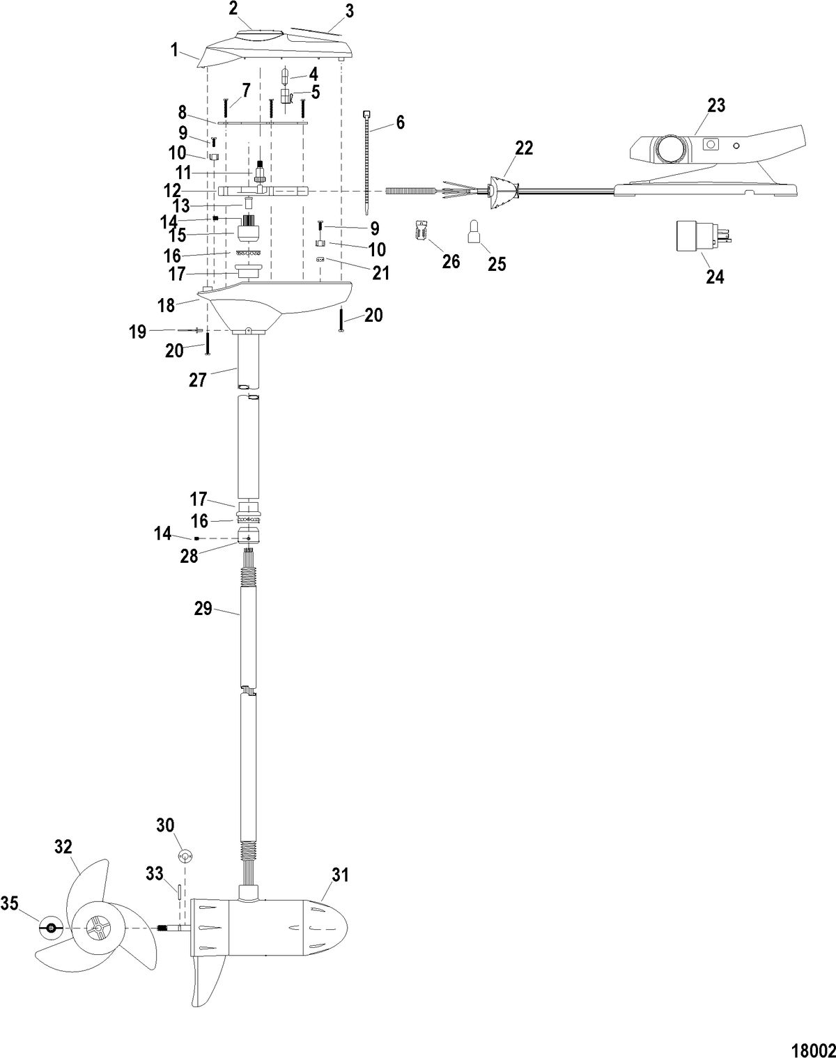TROLLING MOTOR MOTORGUIDE FRESH WATER SERIES Complete Trolling Motor(Model FW46FB) (12 Volt)
