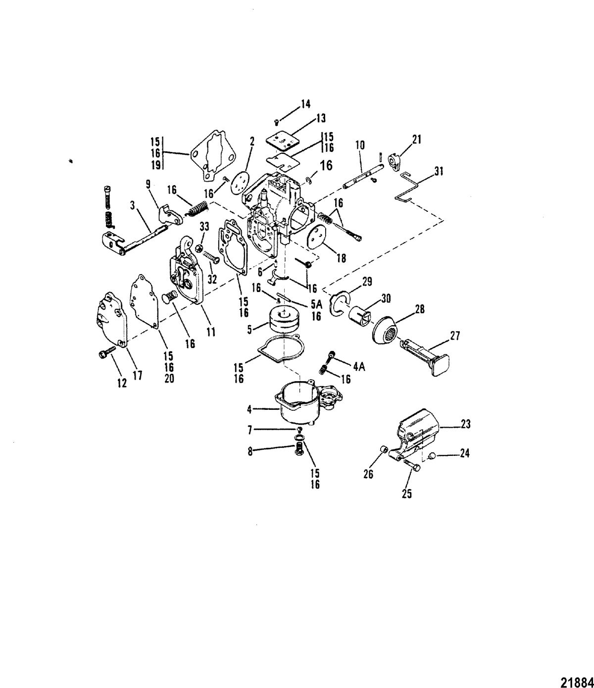 MERCURY/MARINER XR/MAGNUM 10/SEAPRO/MARATHON 10/SEAPRO/MARATHON 15 Carburetor, SeaPro/Marathon10 & 15