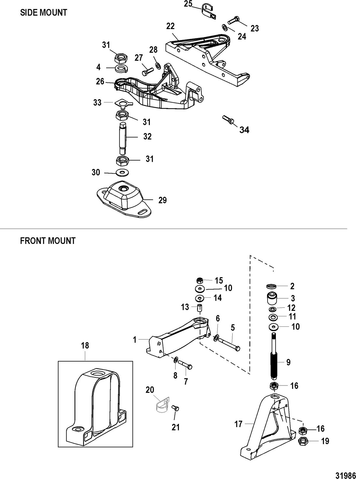 MERCRUISER 3.0L MPI EC Engine Mounting
