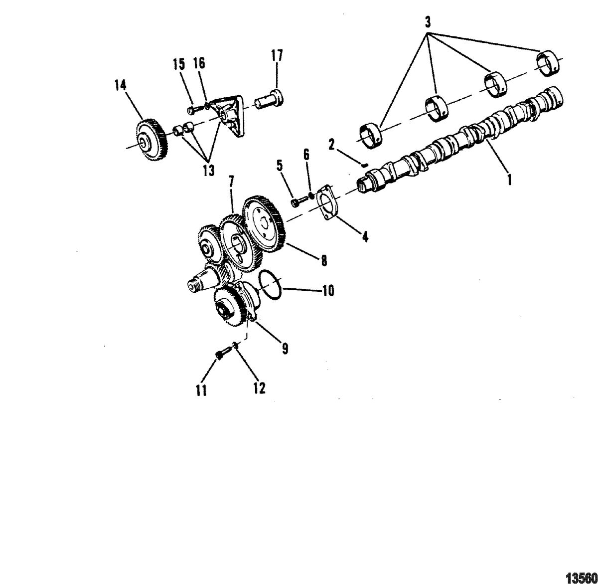 MERCRUISER 530 D-TA / 636 D -TA D183 TURBO AC/D219AC Camshaft