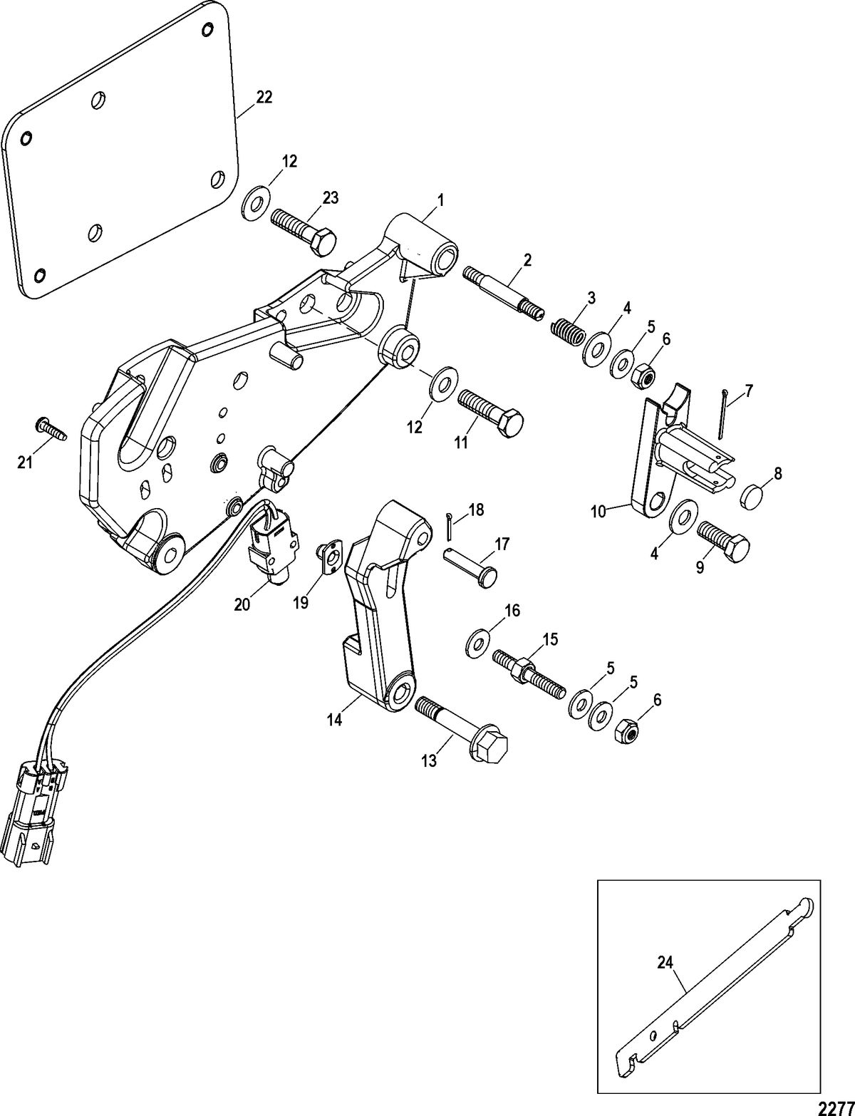 RACE STERNDRIVE 525 EFI Shift Bracket Components(Bravo - Design I)