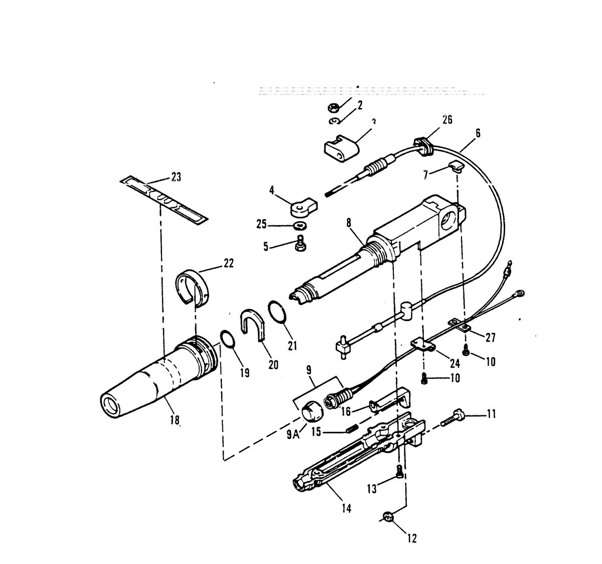 SEARS GAMEFISHER 5 H.P. STEERING HANDLE/TWIST GRIP THROTTLE