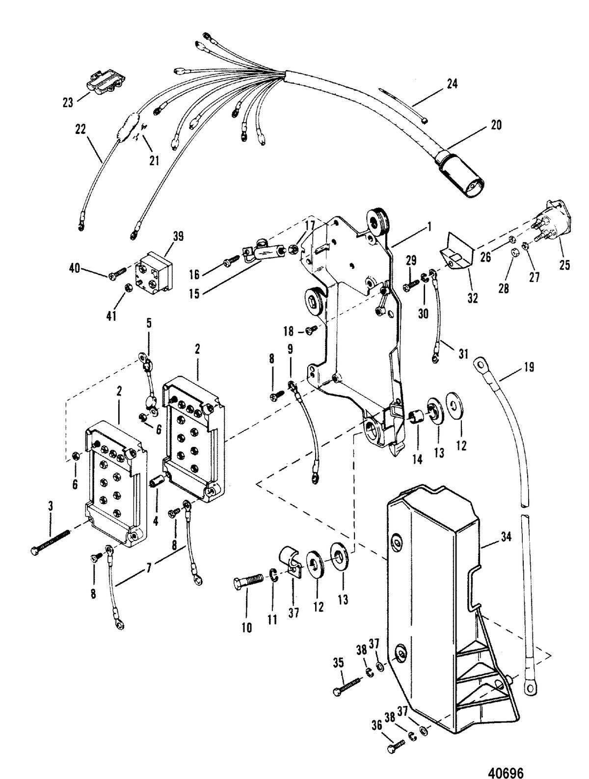 MERCURY/MARINER 200 H.P. (V-6) WIRING HARNESS/STARTER SOLENOID