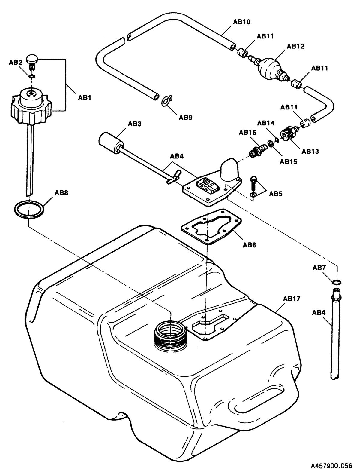 FORCE FORCE 1991 90 H.P. "A" MODELS FUEL TANK AND LINE