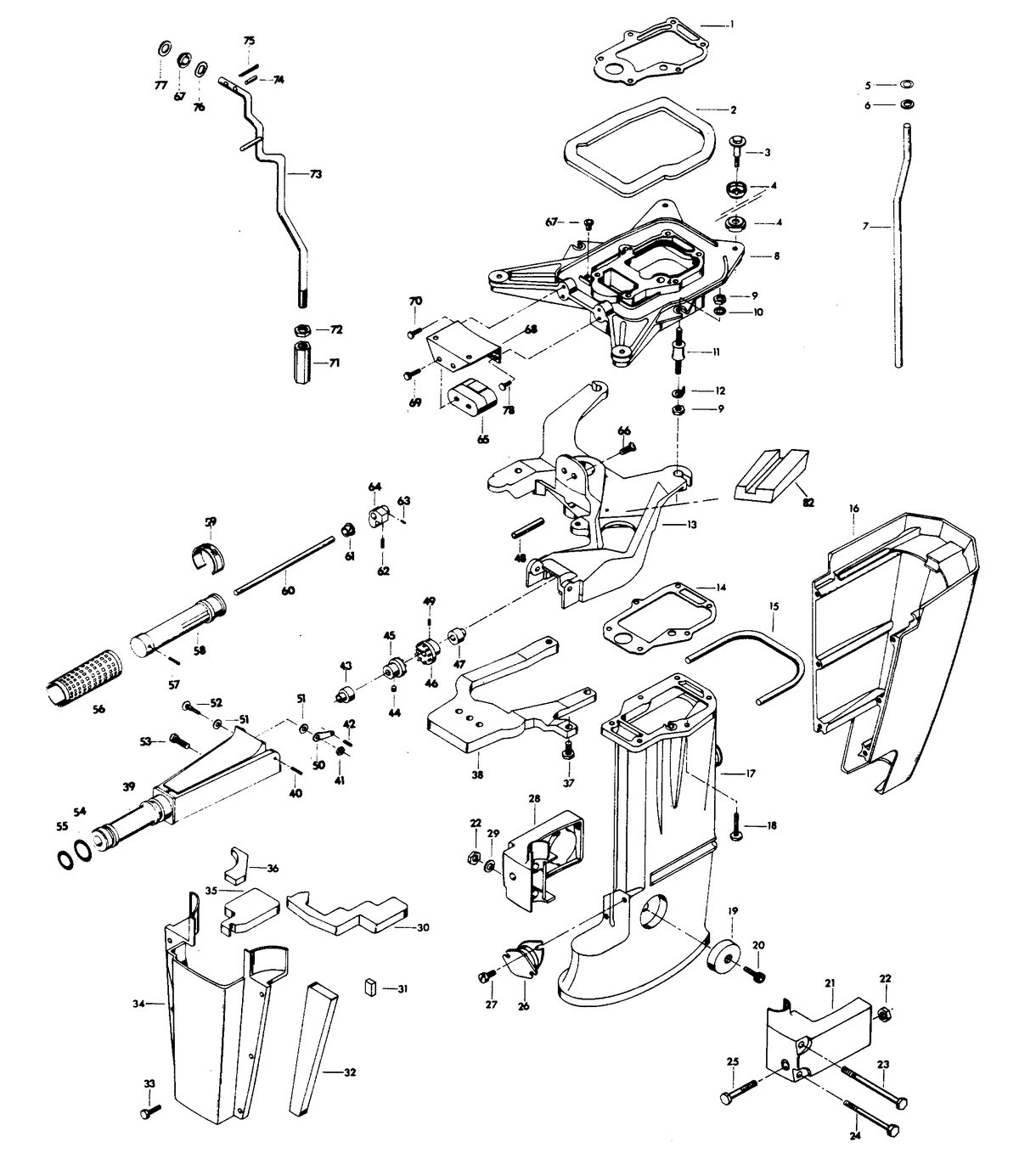 CHRYSLER 20 H.P. MOTOR LEG