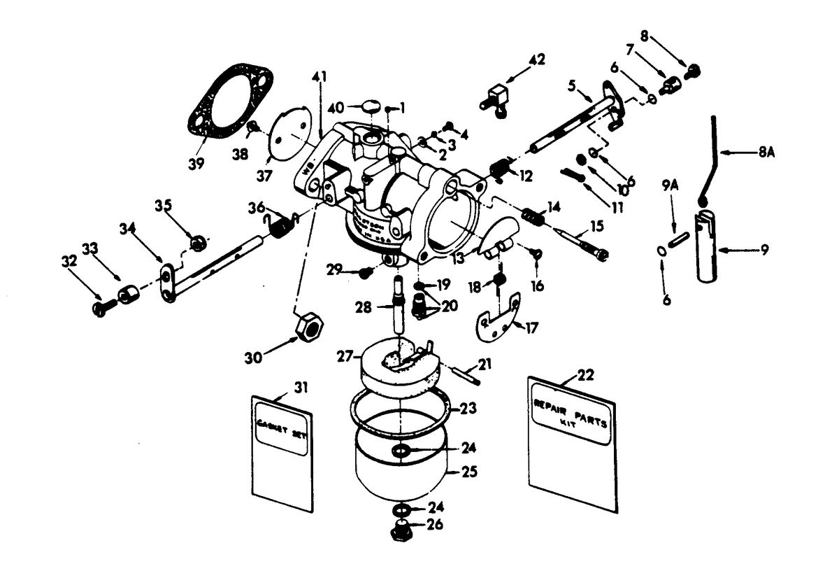 CHRYSLER 35 H.P. 45 H.P. CARBURETOR MODEL 468 HB