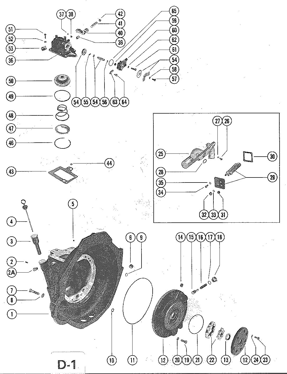 MERCRUISER 228 ENGINE (G.M.) TRANSMISSION ASSEMBLY (STERN DRIVE) PAGE 1
