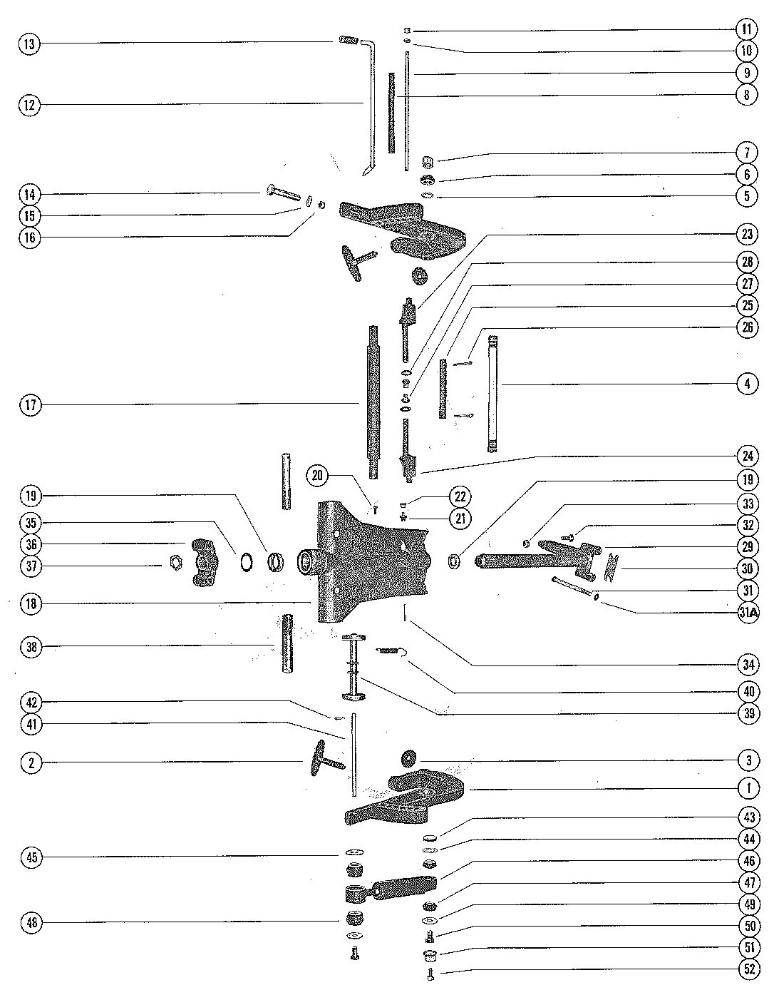 MERCURY MERC 650 (3 CYLINDER) CLAMP AND SWIVEL BRACKET ASSEMBLY
