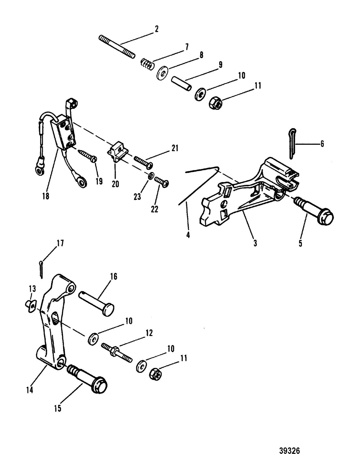 MERCRUISER 120 H.P./2.5L140 H.P./3.0L R/MR/ALPHA ONE SHIFT COMPONENTS(NEW DESIGN)