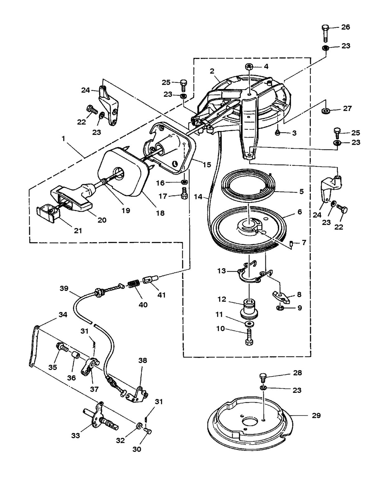 MARINER 8 H.P. K RECOIL STARTER (S/N M-100131/ML-402041 & ABOVE)