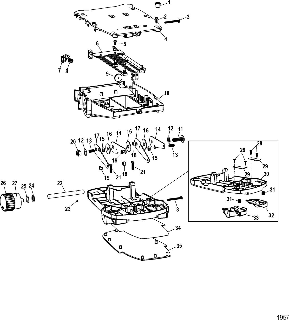 TROLLING MOTOR MOTORGUIDE DIGITAL STEERING SERIES Foot Pedal Assembly(M0099101)